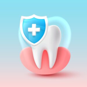Protection,Of,Teeth,,Treatment,Against,Viruses,And,Caries.,Vector,Illustration